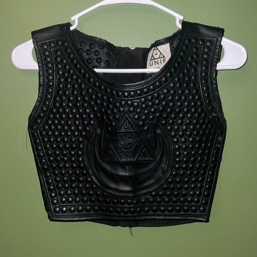 Unif leather crop